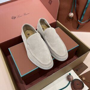 Loro Piana Beige Suede Boat Shoes